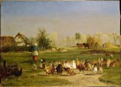 La Provende des poules (Constant Troyon) - Muzeo.com