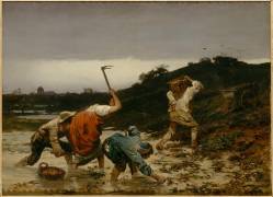 La récolte des pommes de terre pendant l'inondation du Rhin en 1852 (Gustave Brion) - Muzeo.com