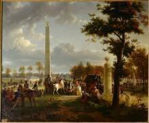 La Rencontre de l'empereur Napoléon Ier du Pape Pie VII, dans la forêt de Fontainebleau (Jean-Louis Demarne) - Muzeo.com