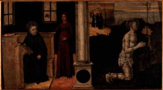 La Tentation et la Pénitence de saint Benoît (Ambrogio Bergognone) - Muzeo.com