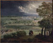 Le Château Neuf de Saint-Germain et les jardins, lors de la reconstruction des terrasses (1664-1665) (Adam Frans van der Meulen) - Muzeo.com
