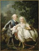 Le comte d'Artois enfant (futur roi Charles X) (1757-1836) et sa soeur Marie-Clotilde-Xavière (François-Hubert Drouais) - Muzeo.com