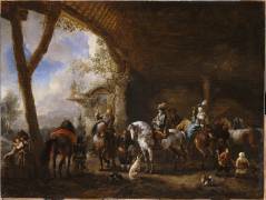 Le Départ pour la chasse au faucon (Philips Wouwerman) - Muzeo.com