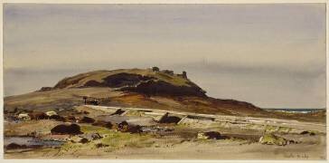Le Grand Bé, passage des piétons, à Saint-Malo (Eugène Isabey) - Muzeo.com