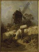 Le moulin de la galette à Montmartre (Eugène Cicéri) - Muzeo.com