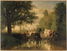 Le passage du gué (Constant Troyon) - Muzeo.com