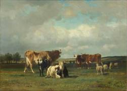 Le pâturage, ciel nuageux (Constant Troyon) - Muzeo.com