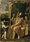Le Roi David jouant de la harpe (Domenichino) - Muzeo.com