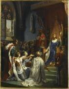 Le roi Jean II le Bon reçoit au Louvre la soumission de Charles II le mauvais, roi de Navarre (Merry-Joseph Blondel) - Muzeo.com