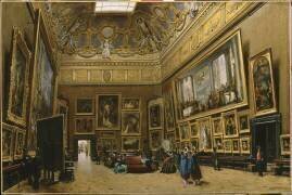 Le Salon Carré au Musée du Louvre (Giuseppe Castiglione) - Muzeo.com