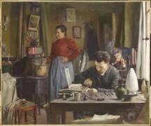Les céramistes, scène d'intérieur (Victor Marec) - Muzeo.com