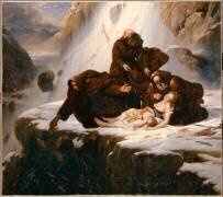 Les religieux du Mont Saint-Gothard (Louis Hersent) - Muzeo.com