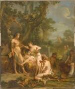 Les vendanges ou le triomphe de Bacchus au milieu des bacchantes et des vendangeurs (Jean-Baptiste-Marie Pierre) - Muzeo.com