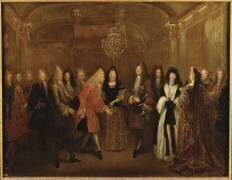 Louis XIV reçoit à Fontainebleau le Prince électeur de Saxe Frédéric Auguste, le 27 septembre 1714 (Louis Silvestre) - Muzeo.com