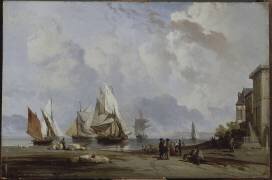 Marine et villas sur la plage (Charles Louis Mozin) - Muzeo.com