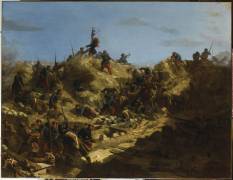 Mort du colonel Raguet de Brancion lors du siège de Sébastopol, le 7 juin 1855 (Alexandre Protais) - Muzeo.com