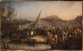 Napoléon Ier quittant l'île d'Elbe pour revenir en France (Joseph Beaume) - Muzeo.com