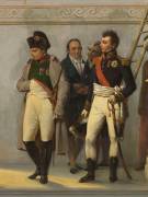 Napoléon Ier visitant l'escalier du Louvre sous la conduite des architectes Percier et Fontaine (Auguste Couder) - Muzeo.com
