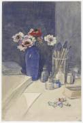 Nature morte avec quelques livres et des tubes de couleurs (Théophile Alexandre Steinlen) - Muzeo.com