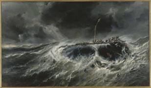 Naufrage du trois-mâts L'Emily en 1823 (Eugène Isabey) - Muzeo.com