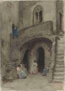 Nettuno, porche d'un ancien palais (Ernest Hébert) - Muzeo.com