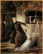Notre Dame de Paris. La Sachette défendant la Esmeralda (livre XI, ch.I) (Louis Boulanger) - Muzeo.com
