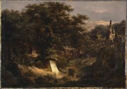 Paysage : cimetière dans un bois (Karl Lessing) - Muzeo.com