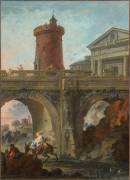 Paysage avec architecture et figures (Noël Halle) - Muzeo.com