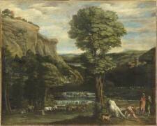 Paysage avec Hercule combattant Acheloüs changé en taureau (Domenichino) - Muzeo.com