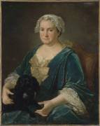 Portrait de femme tenant un chien sur ses genoux (Joseph Duplessis) - Muzeo.com