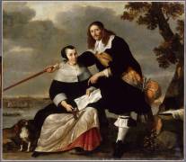 Portrait de Hendryck Heuck et de sa femme Catharina Brouwers (Nicolaes van Helt) - Muzeo.com