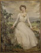 Portrait de jeune femme en blanc (Alexander Ignatius Roche) - Muzeo.com