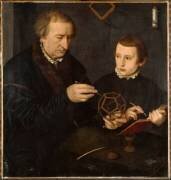 Portrait du calligraphe et mathématicien Johann I Neudorfer et de son fils (Nicolas Neufchatel) - Muzeo.com