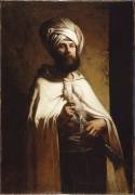 Portrait du peintre et graveur belge Charles Cousin en costume arabe (Louis Gallait) - Muzeo.com