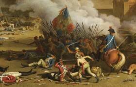 Prise du palais des Tuileries, cour du Carrousel, 10 août 1792 (Jacques Bertaux) - Muzeo.com