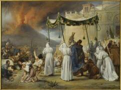 Procession de la statue de Saint Janvier dans les rues de Naples, pendant une éruption du Vésuve, (Antoine Jean-Baptiste Thomas) - Muzeo.com