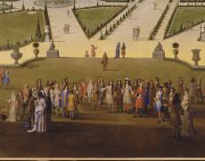 Promenade de Louis XIV en vue du Parterre du Nord dans les jardins de Versailles vers 1688 (Etienne Allegrain) - Muzeo.com