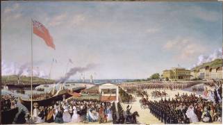 Récéption de la reine Victoria dans le port de Boulogne-sur-Mer par Napoléon III, le 18 août 1855 (Louis Armand) - Muzeo.com