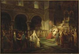 Sacre de Pépin le Bref par le pape Etienne II à Saint-Denis, le 28 juillet 754 (François Dubois) - Muzeo.com
