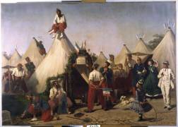 Sapeurs d'infanterie préparant leur cantonnement pour la fête de l'Empereur le 15 août (Eugène Bellangé) - Muzeo.com