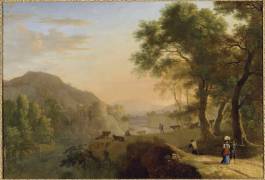 Site d'Italie ; soleil couchant (Herman van Swanevelt) - Muzeo.com