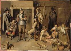 Soldats au repos dans une auberge (Jean Michelin) - Muzeo.com