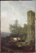 Troupeau près d'une fontaine, dit Paysage à la fontaine (Francesco Casanova) - Muzeo.com