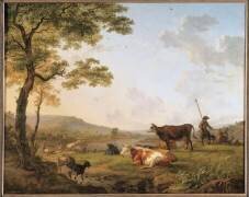 Troupeaux dans une prairie près d'une rivière (Balthasar Paul Ommeganck) - Muzeo.com