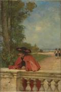 Un cardinal accoudé à une balustrade (Ferdinand Heilbuth) - Muzeo.com