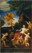 Vénus à sa toilette, et Mercure apparaissant dans les airs, tenant la pomme de la discorde à la main (Bon Boullogne the Elder) - Muzeo.com