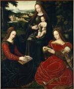 Vierge à l'Enfant avec sainte Barbe et sainte Catherine (Ambrosius Benson) - Muzeo.com