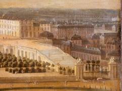 Vue de l'Orangerie, des parterres et du château de Versailles prises des hauteurs de Satory (Etienne Allegrain) - Muzeo.com