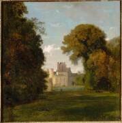 Vue du château de Fontainebleau depuis l'étang des carpes. (Paul Jean Flandrin) - Muzeo.com