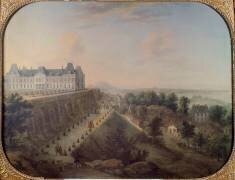 Vue du château-Vieux et de la terrasse de Meudon (Charles Léopold Grevenbroeck) - Muzeo.com